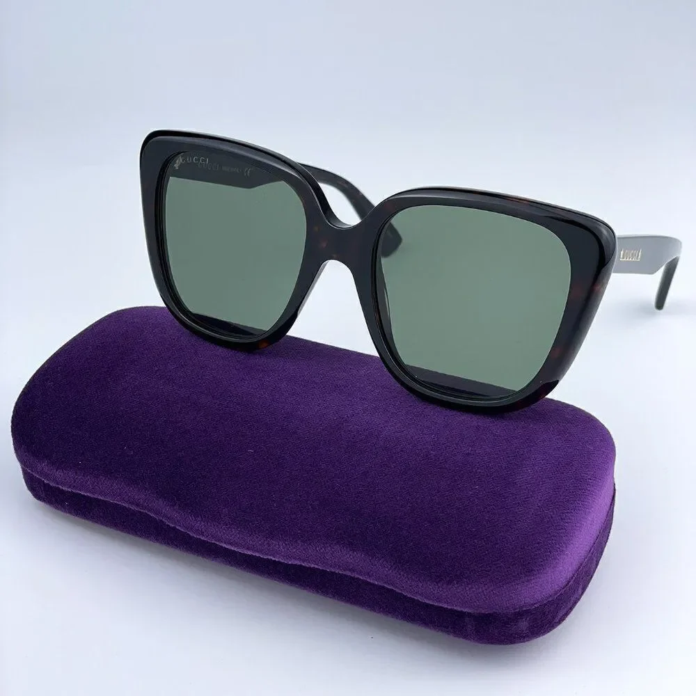 SALE! NEW Gucci GG1169S 003 Havana Green Square Oversized Women Sunglasses